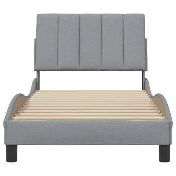 Bettgestell ohne Matratze Hellgrau 80x200 cm Stoff