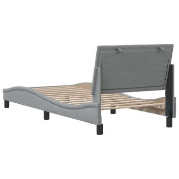 Bettgestell ohne Matratze Hellgrau 80x200 cm Stoff
