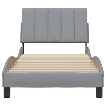 Bettgestell ohne Matratze Hellgrau 90x190 cm Stoff
