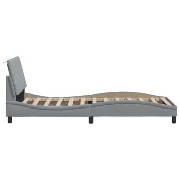 Bettgestell ohne Matratze Hellgrau 90x190 cm Stoff