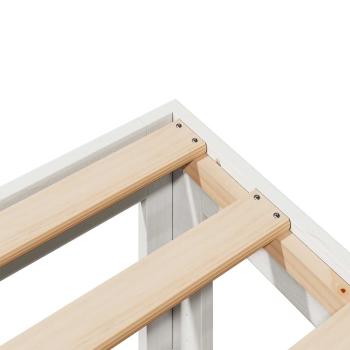 Massivholzbett ohne Matratze Weiß 90x200 cm Kiefernholz