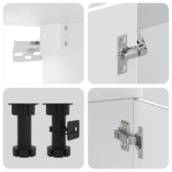 ARDEBO.de - 7-tlg. Küchenschrank-Set Kalmar Weiß Holzwerkstoff