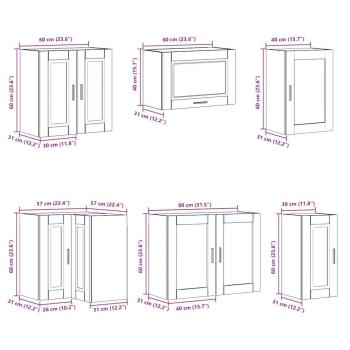 11-tlg. Küchenschrank-Set Porto Artisan-Eiche Holzwerkstoff