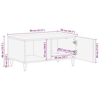 Couchtisch 80x50x40 cm Massivholz Mango
