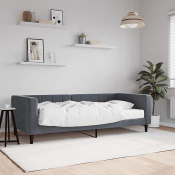 ARDEBO.de - Tagesbett mit Matratze Dunkelgrau 90x200 cm Samt