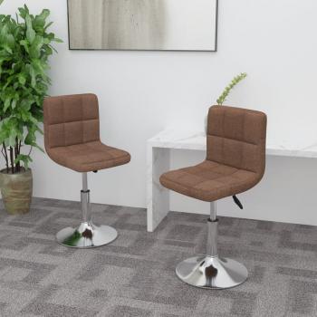 ARDEBO.de - Esszimmerstühle 2 Stk. Drehbar Braun Stoff