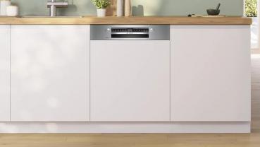 Bosch SMI4EVS08E Serie 4 Teilintegrierter Geschirrspüler, 60 cm, 14 Maßgedecke, HomeConnect, gebürsteter Stahl