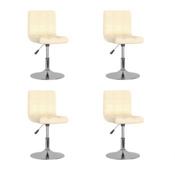 ARDEBO.de - Esszimmerstühle 4 Stk. Drehbar Creme Stoff