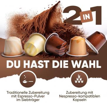 ProfiCook PC-ES-KA 1267 Espresso-Kaffeemaschine, 1100 W, 20 bar, 1,5 Wassertank, Edelstahl (501267)