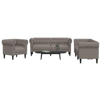 ARDEBO.de - 3-tlg. Sofagarnitur Taupe Stoff