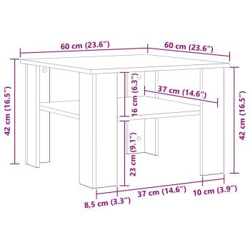 Couchtisch Artisan-Eiche 60x60x42 cm Holzwerkstoff