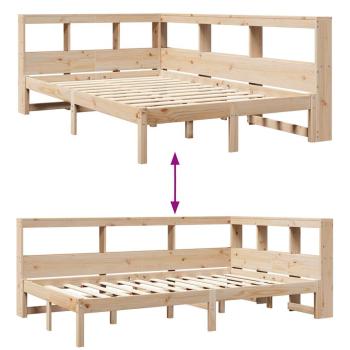 Massivholzbett mit Regal ohne Matratze 120x200 cm Kiefer