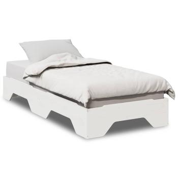 Massivholzbett ohne Matratze Stapelbar Weiß 75x190 cm