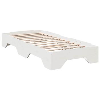 ARDEBO.de - Massivholzbett ohne Matratze Stapelbar Weiß 80x200 cm