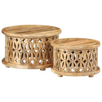 ARDEBO.de - 2-tlg. Couchtisch-Set Massivholz Mango