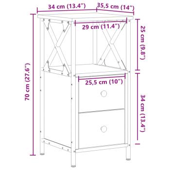 Nachttisch Artisan-Eiche 34x35,5x70 cm Holzwerkstoff