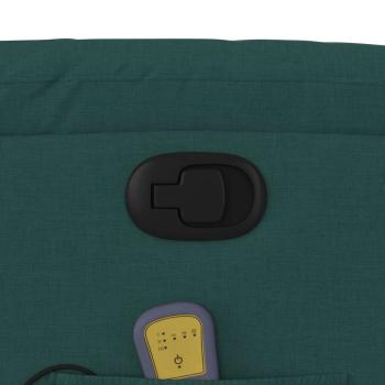 Massagesessel mit Aufstehhilfe Dunkelgrün Stoff