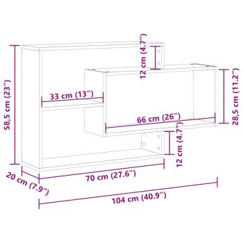 Wandregal Artisan-Eiche 104x20x58,5 cm Holzwerkstoff