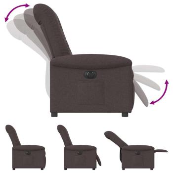 Relaxsessel Elektrisch Dunkelbraun Stoff