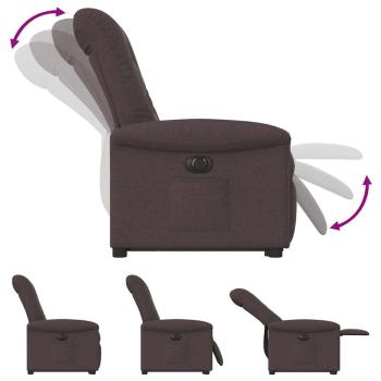 Relaxsessel mit Aufstehhilfe Elektrisch Dunkelbraun Stoff