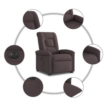 Relaxsessel mit Aufstehhilfe Elektrisch Dunkelbraun Stoff