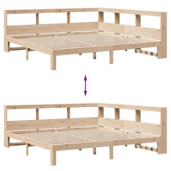 Massivholzbett mit Regal ohne Matratze 180x200 cm Kiefernholz