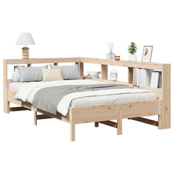 Massivholzbett mit Regal ohne Matratze 140x200 cm Kiefernholz