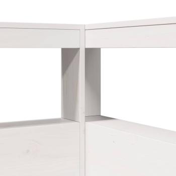 Massivholzbett mit Regal ohne Matratze Weiß 90x200 cm Kiefer