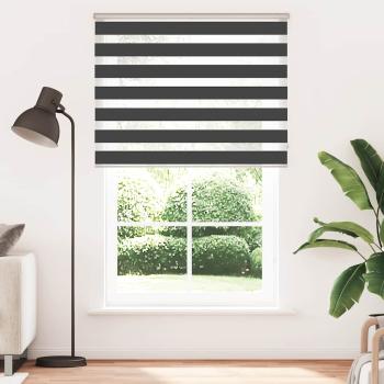 ARDEBO.de - Doppelrollo Schwarz 150x230 cm Stoffbreite 145,9 cm Polyester