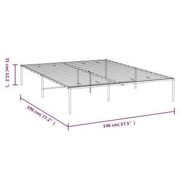 Bettgestell Metall Weiß 140x190 cm