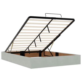 Ottoman-Bett ohne Matratze Hellgrau 140x200 cm Samt