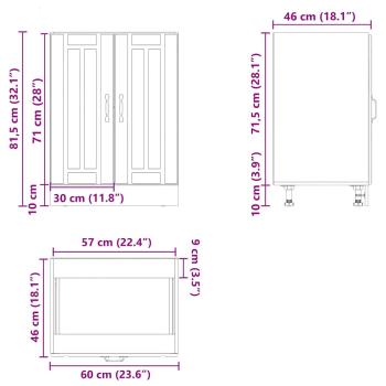 Spülenunterschrank Lucca Hochglanz-Weiß Holzwerkstoff