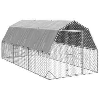 ARDEBO.de - Hühnerstall mit Dach 2,5x6x2,25 m Verzinkter Stahl