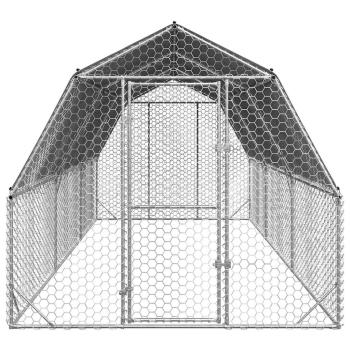 Hühnerstall mit Dach 2,5x6x2,25 m Verzinkter Stahl