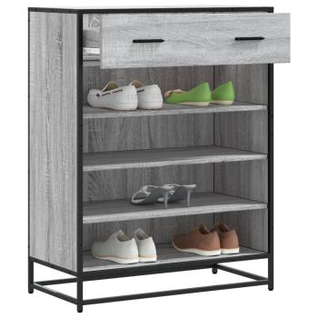 ARDEBO.de - Schuhschrank Grau Sonoma 75x38x97,5 cm Holzwerkstoff Metall