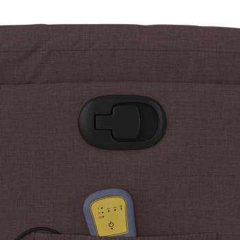 Massagesessel mit Aufstehhilfe Dunkelbraun Stoff