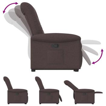 Relaxsessel mit Aufstehhilfe Dunkelbraun Stoff