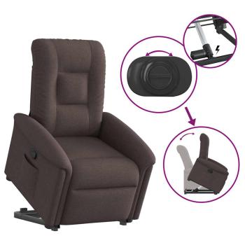 Relaxsessel mit Aufstehhilfe Dunkelbraun Stoff