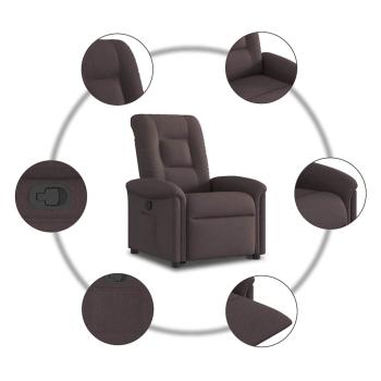 Relaxsessel mit Aufstehhilfe Dunkelbraun Stoff