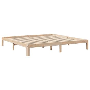 Massivholzbett mit Regal ohne Matratze 200x200 cm Kiefernholz