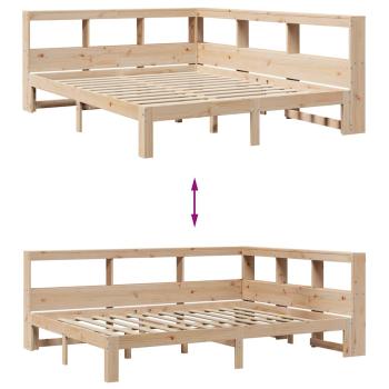 Massivholzbett mit Regal ohne Matratze 150x200 cm Kiefernholz