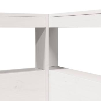 Massivholzbett mit Regal ohne Matratze Weiß 100x200 cm Kiefer