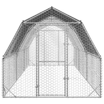 Hühnerstall mit Dach 2,5x6x2,25 m Verzinkter Stahl