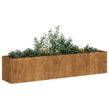 ARDEBO.de - Pflanzkübel Rostig 200x40x40 cm Wetterfester Stahl