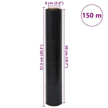 Stretchfolie 6 Stk. Schwarz 30 ?m 50 cm x 150 m