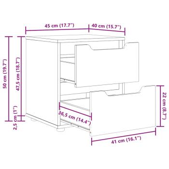 Nachttisch VISNES Weiß 45x40x50 cm Holzwerkstoff