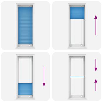 Plissee Blau 75x200 cm Stoffbreite 74,4 cm Polyester