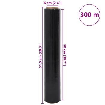 ARDEBO.de - Stretchfolie 6 Stk. Schwarz 17 ?m 50 cm x 300 m