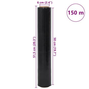 Stretchfolie 2 Stk. Schwarz 30 ?m 50 cm x 150 m