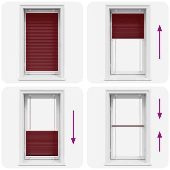 Plissee Bordeauxrot 70x100 cm Stoffbreite 69,4 cm Polyester